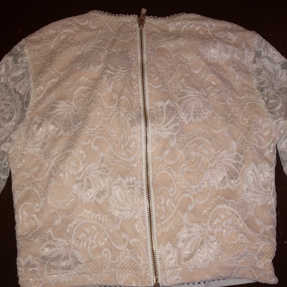 White Lace Two-Piece Dress - Picture 6 of 8